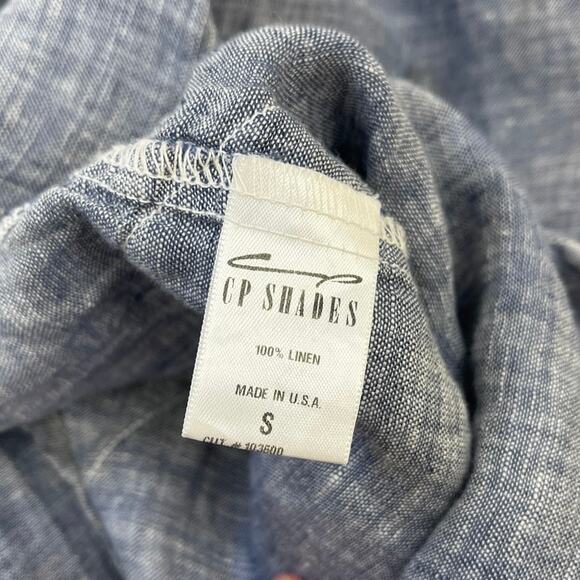 CP Shades Teton Linen Tunic Chambray V-Neck Pockets Lightweight Lagenlook Small - Picture 12 of 14